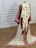 Embroidered Palestinian Fellahi Thobe With Matching Headpiece & overskirt
