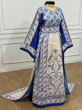 Embroidered Palestinian Fellahi Thobe With Matching Headpiece & overskirt