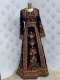 Golden Embroidery Velvet Embroidery Palestinian Fellahi Thobe