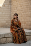 Bronze Glow Satin Bell Sleeve Thoub