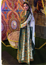 Load image into Gallery viewer, Malacca Velvet Material Green Stone Embroidery Thoub With Matching Headpiece
