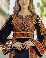 Load image into Gallery viewer, Many Colors Elegant Velvet Embroidery Wide Sleeve Thoub
