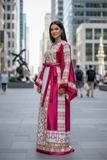 Pink Embroidered Palestinian Thobe Reversible Belt