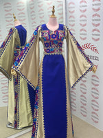 Load image into Gallery viewer, Blue Simple Elegant Embroidered Dress
