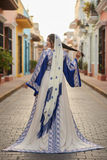 Embroidered Palestinian Fellahi Thobe With Matching Headpiece & overskirt