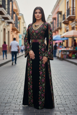 Load image into Gallery viewer, Black Velvet Bloom Stunning Thoub
