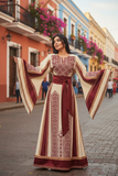 Desert Rose Embroidered Palestinian Thobe With Matching headpiece