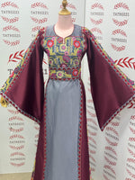 Load image into Gallery viewer, Gray Simple Elegant Embroidered Dress
