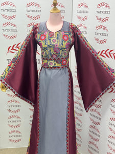 Gray Simple Elegant Embroidered Dress