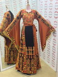 Bronze Glow Satin Bell Sleeve Thoub