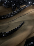 Beige Luxury Wild  Velvet Embellished Cape