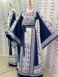 Dark Blue Embroidery Traditional Palestinian Thobe Machine Made