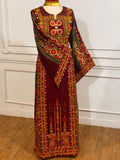 Beautiful Maroon Embroidered Palestinian Fellahi Thobe
