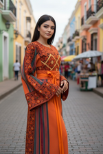 Charger l'image dans la galerie, Beautiful Majdalway Embroidered Palestinian Fellahi Thobe
