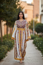 Load image into Gallery viewer, Sanabel Al-Qamh White Thoub
