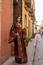 Load image into Gallery viewer, Velvet Jennah wnar Thoub Embroidery Thoub come with Embroidery Belt
