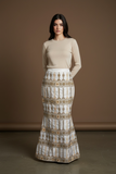 Pre-Order Customized Luxury Long Fully Embroidered Maxi Skirt