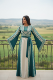 Green Embroidery Silk Fashion Dress
