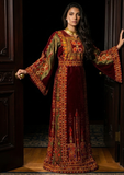 Beautiful Maroon Embroidered Palestinian Fellahi Thobe
