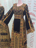 Golden Embroidery Silk Dark Brown Velvet Stone Thobe