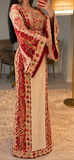 Traditional Beige Velvet Embroidery Thoub
