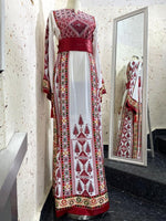 Load image into Gallery viewer, Traditional  Embroidery Stone Thobe with Matching Embroidery Reversible Belt
