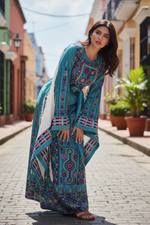 Load image into Gallery viewer, Blue Embroidery Traditional Palestinian Thobe
