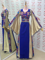 Load image into Gallery viewer, Blue Simple Elegant Embroidered Dress
