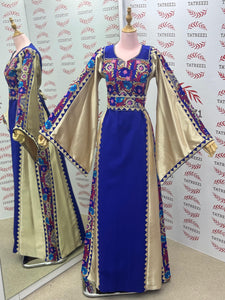 Blue Simple Elegant Embroidered Dress