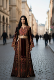 Maroon Velvet Thoub