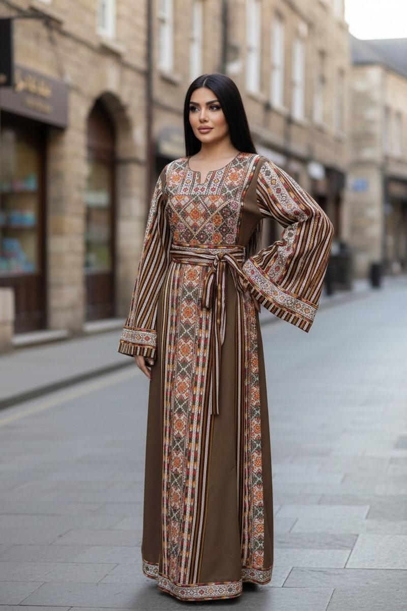 The Caramel Silk Thobe Palestine Thoub – Tatreez1