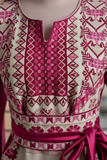 Pink Embroidery Silk Fashion Dress