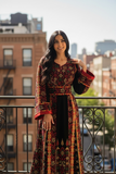 Multicolored Gorgeous Palstainen Embroidery Traditional Long Thoub