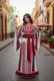 The Ruby Wrap Embroidered Palestinian Thobe with Matching headpiece