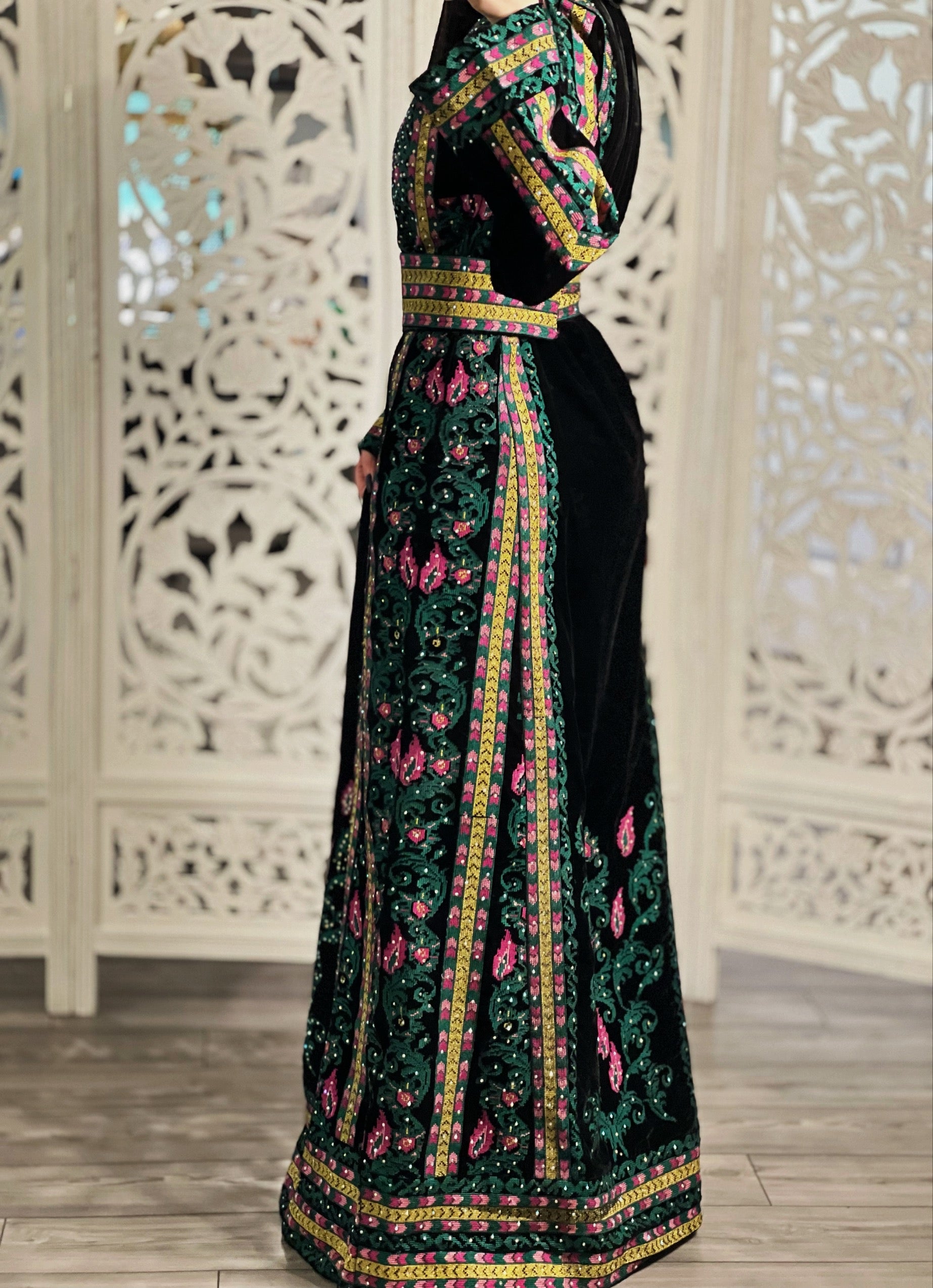 Palstainen Traditional ￼Embroidery Long Thoub Maxi