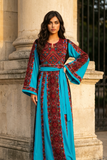 Multicolored Embroidery Silk Dress