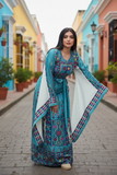 Blue Embroidery Traditional Palestinian Thobe