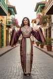 Dignified Embroidery Burgundy Thobe