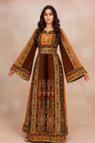 New Collection Orange Jennah wnar Malacca Thoub Silk Velvet  Embroidery Thoub come with Belt