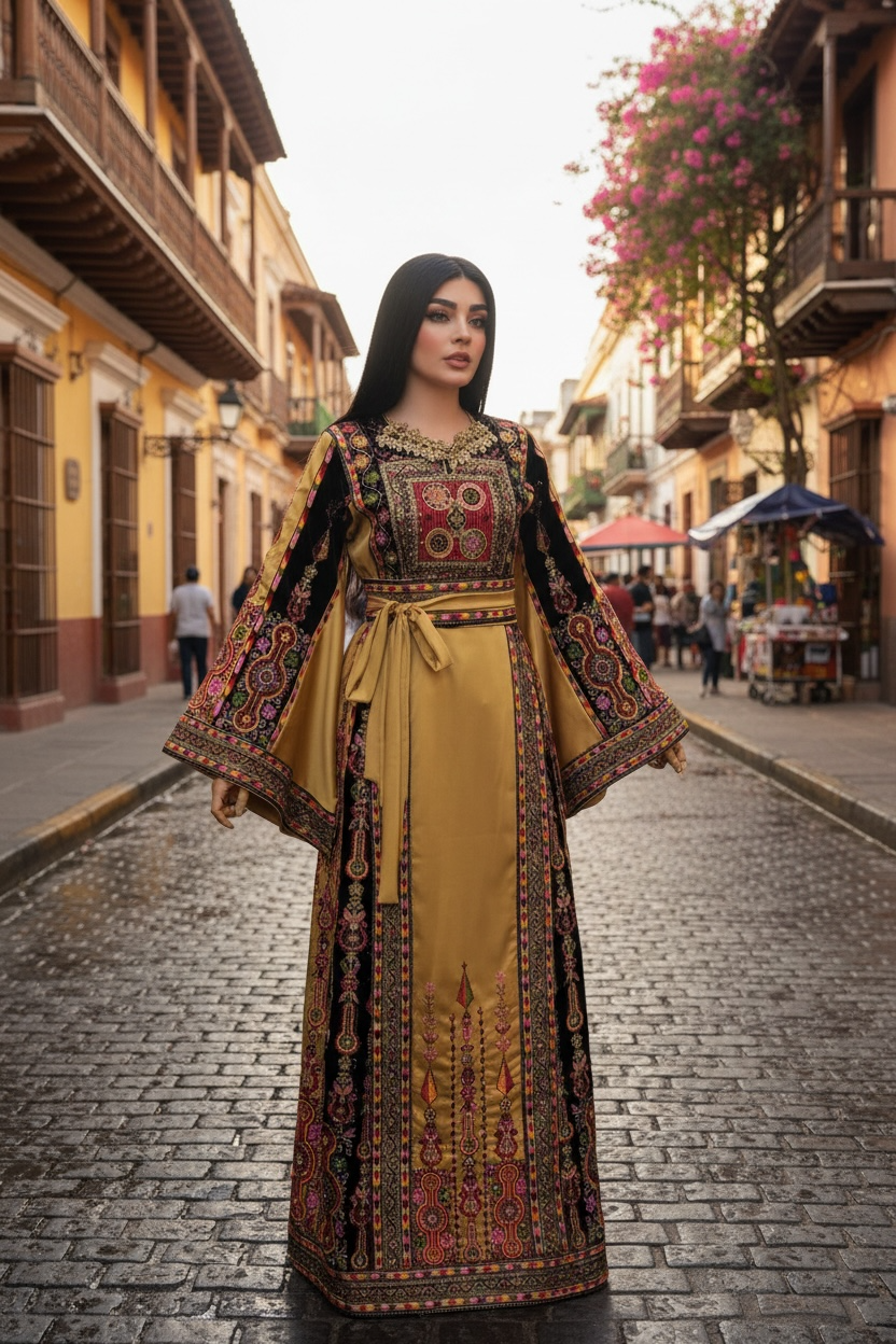 The Diamond Satin Luxury Tatreez Thobe