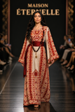 Maroon Traditional Embroidered Palestinian Thobe