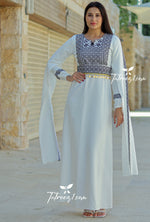 Load image into Gallery viewer, Gray Embroidery Simple Elegant Embroidered Dress
