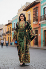 Load image into Gallery viewer, Luxurious Satin Thoub in Emerald Green
