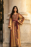 Golden Embroidery Silk Dress