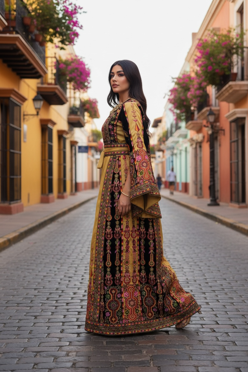 The Diamond Satin Luxury Tatreez Thobe