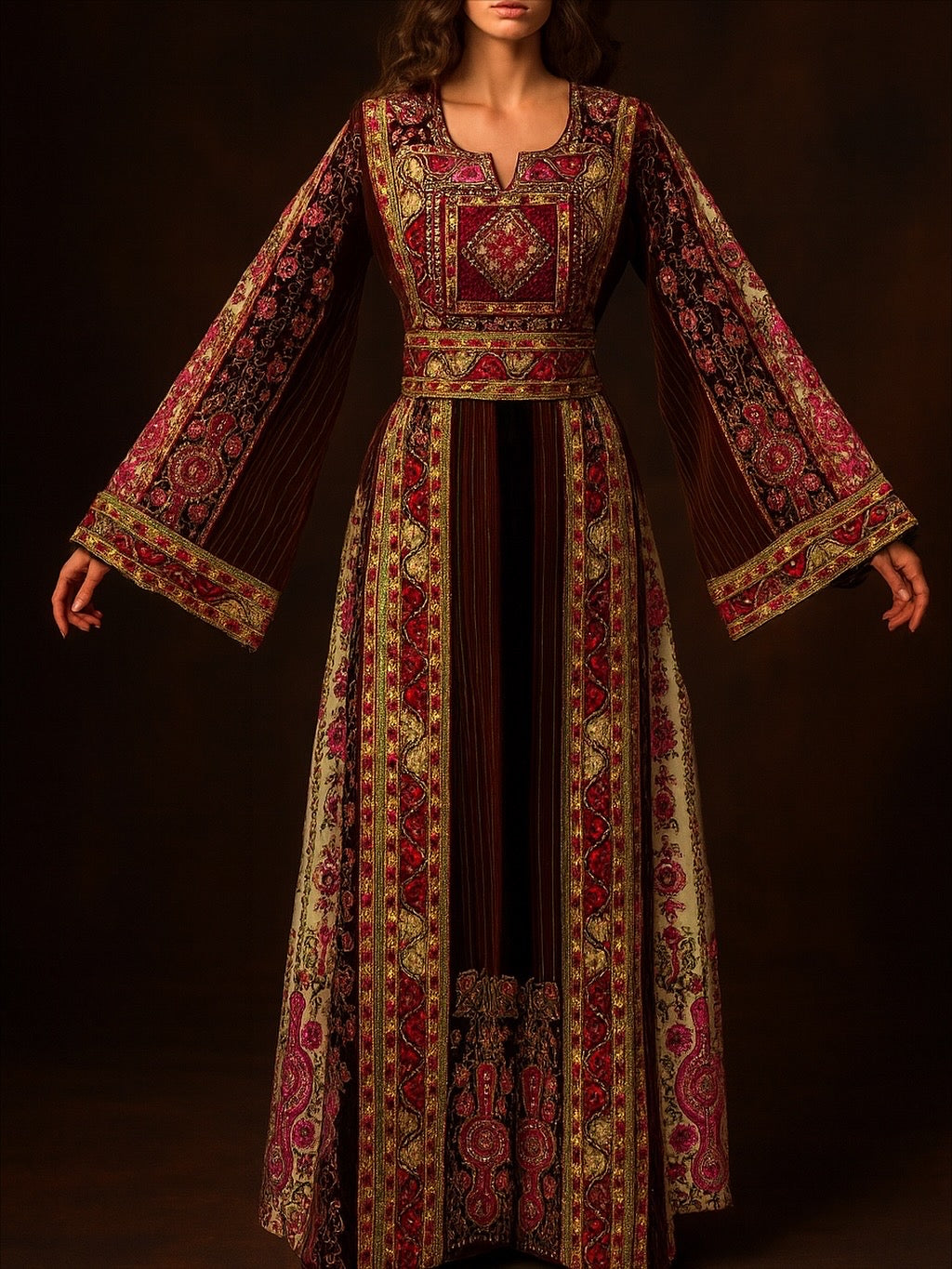 New Collection Jennah wnar Malacca Thoub Silk Velvet  Embroidery Thoub come with Belt
