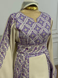 Absolutely Stunning Embroidered Palestinian Fellahi Thobe With Matching Headpiece & overskirt