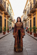 Load image into Gallery viewer, Velvet Jennah wnar Thoub Embroidery Thoub come with Embroidery Belt
