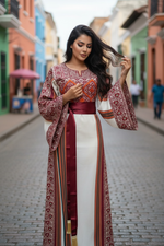 Load image into Gallery viewer, Majdalway Embroidered Palestinian Fellahi Thobe
