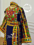 Navy Traditional Palestinian Thobe –  Full Set with Headscarf